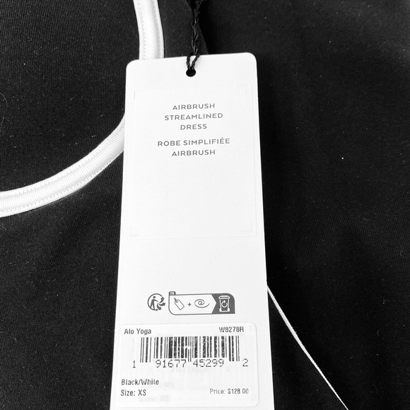 NWT ALO Yoga Airbrush Streamlined Dress in Black/White Size XS - Picture 7 of 7